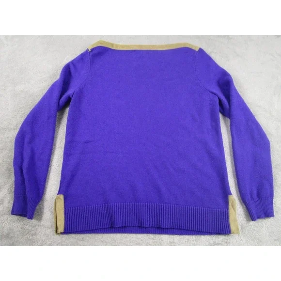Lauren Ralph Lauren Sweater Womens Medium‎ Purple Wool Blend Preppy Boat Neck - Picture 5 of 7